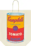 Campbell's Soup Can (Tomato) by Andy Warhol, 1966, Screenprint in colours, on a paper shopping bag, sold Jun 2018