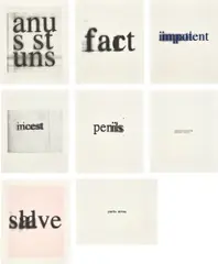 Christopher Wool and Richard Hell, Pyschopts: eight prints, 2008, Eight screenprints in colours, on Saunders Waterford paper, with full margins, with colophon, the sheets loose (as issued) contained in the original grey fabric-covered portfolio