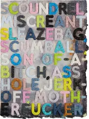 Scoundrel by Mel Bochner, 2011, Monoprint with collage, engraving, embossing and oil paint in colours, on handmade and hand-dyed Twinrocker paper, the f, sold Jun 2018