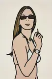 Ruth Smoking 3 by Julian Opie, 2006, Screenprint in colours, on Somerset Satin paper, the full sheet, sold Jun 2018