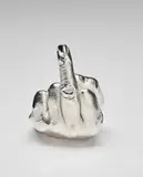 Ai Weiwei, Artist’s Hand, 2017, Cast urethane resin multiple with electroplated rhodium, contained in the original cardboard presentation box