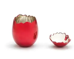 Cracked Egg by Jeff Koons, 2008, aluminum with red glaze, sold Jun 2018