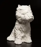 Puppy Vase by Jeff Koons, 1998, Glazed white ceramic vase, contained in the original Stryrofoam-lined white and blue cardboard box, sold Jun 2018