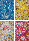 An Homage to IKB, 1957; An homage to Monogold 1960 A; An Homage to Yves Klein, Multicolor A; and An homage to Monopink 1960 A by Takashi Murakami, 2011-12, Four offset lithographs in colours, on smooth wove paper, the full sheets, sold Jun 2018