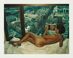 Bergström over Paris by Helmut Newton, 1976, Unique Polaroid print, sold May 2018
