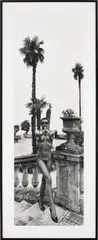 Helmut Newton, Panoramic Nude with Gun, Villa d'Este, Como, 1989, Gelatin silver print, flush-mounted