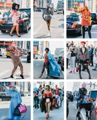 Tommy Ton, Werk! Qweens, 2017, Unique polyptych, comprising nine chromogenic prints, each flush-mounted