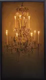 Kim Heewon, Someone's Chandelier 01, 2013, 4K video, 75 inch LED display, black wood frame, custom electronics and installation instructions. Duration: 7:50:16 hours