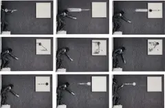 Robin Rhode, Throw Away, 2010, Nine chromogenic prints, each face-mounted