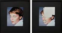 Douglas Gordon, Self-Portrait of You and Me (Mia Farrow Diptych), 2006, Diptych, comprising two burnt chromogenic prints and mirrored glass