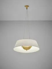 Ceiling light, model no. 2027 by Gino Sarfatti, 1938-1942, Brass, painted aluminium, parchment shade, offered Apr 2018