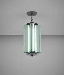 Ceiling light by Pietro Chiesa, circa 1937, Glass, opaque glass, nickel-plated brass, sold Apr 2018