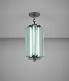 Ceiling light by Pietro Chiesa, circa 1937, Glass, opaque glass, nickel-plated brass, sold Apr 2018