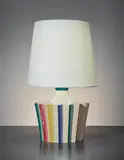 Gio Ponti, Rare table lamp, 1930, Glazed earthenware, paper shade