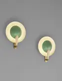 Pair of rare adjustable wall lights, model no. B. 4917 by Stilnovo, 1950s, Painted aluminium, brass, sold Apr 2018