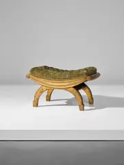 Tabouret by Louis Süe and André Mare, circa 1920, Gilt wood, fabric, brass, offered Apr 2018