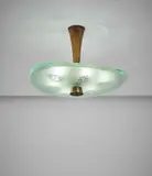 Max Ingrand, Ceiling light, model no. 1748, circa 1957, Chiseled-glass, acid-polished glass, brass