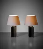 Jean-Michel Frank, Pair of 'Croisillon' table lamps