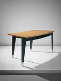 Jean Prouvé, 'Professor' desk, designed for the Faculté des Lettres, Lille University, Lille, circa 1952, Oak-laminated wood, painted metal, aluminium