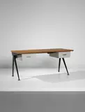 Jean Prouvé, 'Compas' desk, 1953-1965, Painted steel, aluminium, oak, oak-veneered wood