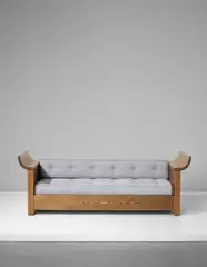 ‘Sandhamn’ sofa by Axel Einar Hjorth, designed 1929, executed 1931, Pine, fabric, sold Apr 2018