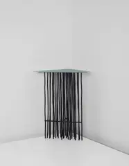 Howard Meister, Unique 'Twilight' table, 1989, Painted steel, opaque glass