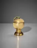 Lidded jar, model no. 387 by Ettore Sottsass, circa 1959, Glazed earthenware, fabric, sold Apr 2018