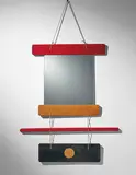 Ettore Sottsass, Composizione di elementi di legno colorato e specchio, il tutto unito da funi di canapa, designed for Galleria Arform, Milan, 1959, Painted pine, mirrored glass, hemp