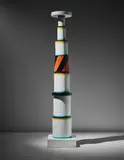 Ettore Sottsass, Unique totem, no. 18, 1966, Glazed earthenware, painted oak