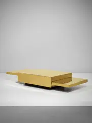 '2000' extendable coffee table, from the 'Plurimi' series by Gabriella Crespi, 1970-1984, Brass-covered wood, sold Apr 2018