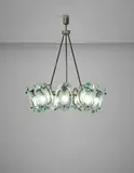 Max Ingrand, Ceiling light, model no. 2088, circa 1959, Partially opaque glass, nickel-plated brass, nickel-plated tubular brass