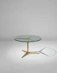 Side table, model no. 1128 by Gio Ponti, circa 1950, Brass, glass, sold Apr 2018