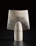 Spade form by Hans Coper, 1972, stoneware, layered white porcelain slips and engobes over a body with textured and incised linear designs, the interior , sold Oct 2018