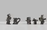 Andrew Lord, The Italian set in intense light. Angled. Black., 1981, earthenware
