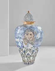 Roberto Lugo, Obama and Me, 2017, porcelain, China paint, and lustre glaze
