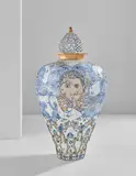 Roberto Lugo, Obama and Me, 2017, porcelain, China paint, and lustre glaze