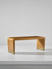 Gio Ponti, Bench, circa 1937, Walnut-veneered wood, brass