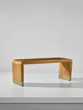 Gio Ponti, Bench, circa 1937, Walnut-veneered wood, brass