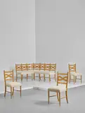 Paolo Buffa, Corner banquette and three side chairs