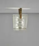 Carlo Scarpa, 'Bugnato' ceiling light, model no. 5300, circa 1939, Glass, brass, painted steel