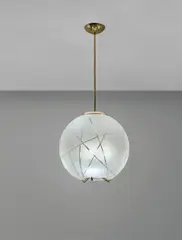 Rare ceiling light by Fontana Arte, circa 1958, Etched glass, brass, painted aluminium, sold Oct 2018