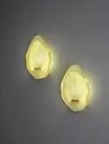 Pair of rare wall lights by Max Ingrand, circa 1957, Coloured glass, brass, sold Oct 2018