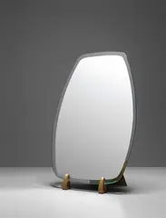 Rare table mirror by Gio Ponti, circa 1950, Mirrored glass, brass, sold Oct 2018