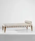 Demountable bed, model no. PJ-L-05-A, designed for the Members Legislative Assembly flats, Punjab University student halls and other residencies by Pierre Jeanneret, 1955-56, Teak, fabric, steel, sold Oct 2018