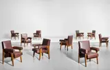 Le Corbusier and Pierre Jeanneret, Set of ten 'Advocate and Press' armchairs, model no. LC/PJ-SI-41-A, designed for the High Court, Chandigarh