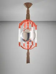 Important and rare 'Mercury Ball' chandelier, designed for the Viceroy’s House, New Delhi by Edwin Lutyens, circa 1930, Painted brass, nickel-plated brass, passementerie, sold Oct 2018