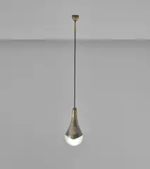 Ceiling light, model no. 1849 by Max Ingrand, circa 1958, Brass, opaque glass, sold Oct 2018