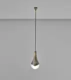 Ceiling light, model no. 1849 by Max Ingrand, circa 1958, Brass, opaque glass, sold Oct 2018