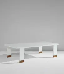Jacques Quinet, Coffee table, circa 1970, Painted wood, brass