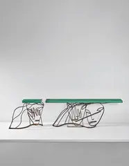 Bruce McLean, Unique console, 1987-1988, Terrazzo, iron
